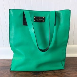 Kate Spade Leather West Chelsea Alissa Tote Green